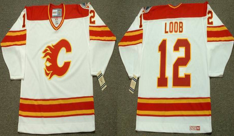 2019 Men Calgary Flames 12 Loob white CCM NHL jerseys